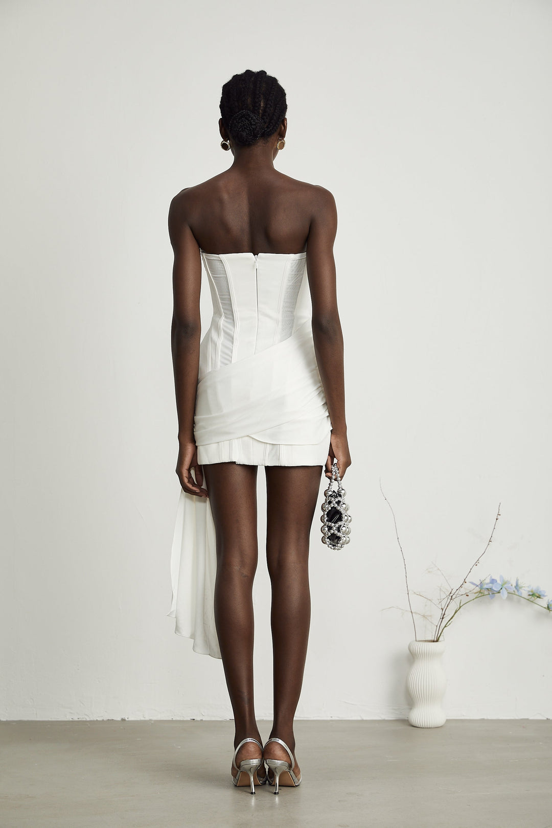 Fleur Kemikli Pilili Mini Elbise