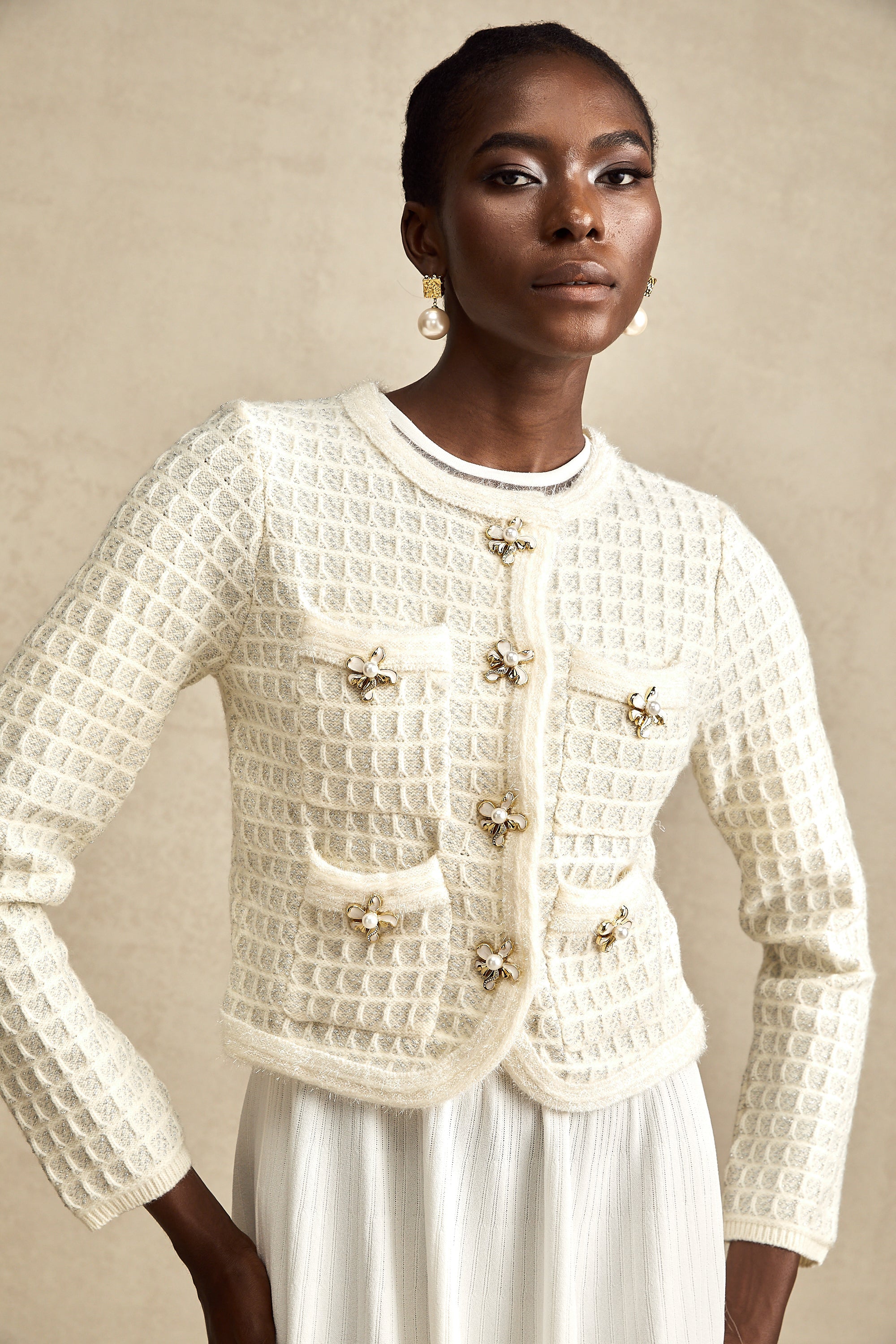 Lisette Tek Sıralı Örgü Hırka