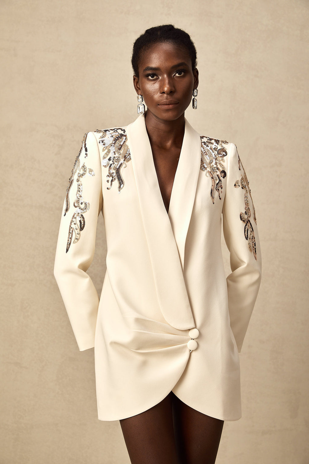 Éléna İşlemeli Pullu Blazer Elbise