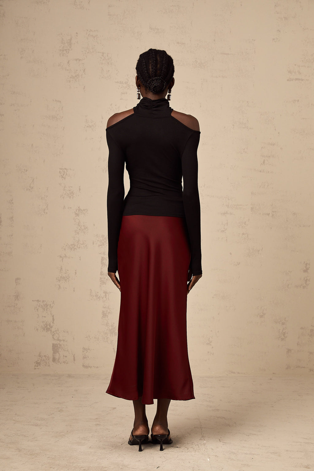 Vanessa Kırmızı Kloş Saten Etek