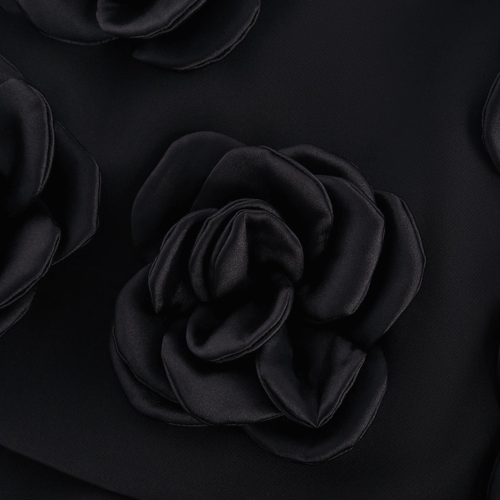 Nalini Siyah Suni Çiçek Mini Etek