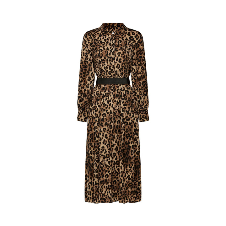 Geneviève Leopar Desenli Midi Elbise