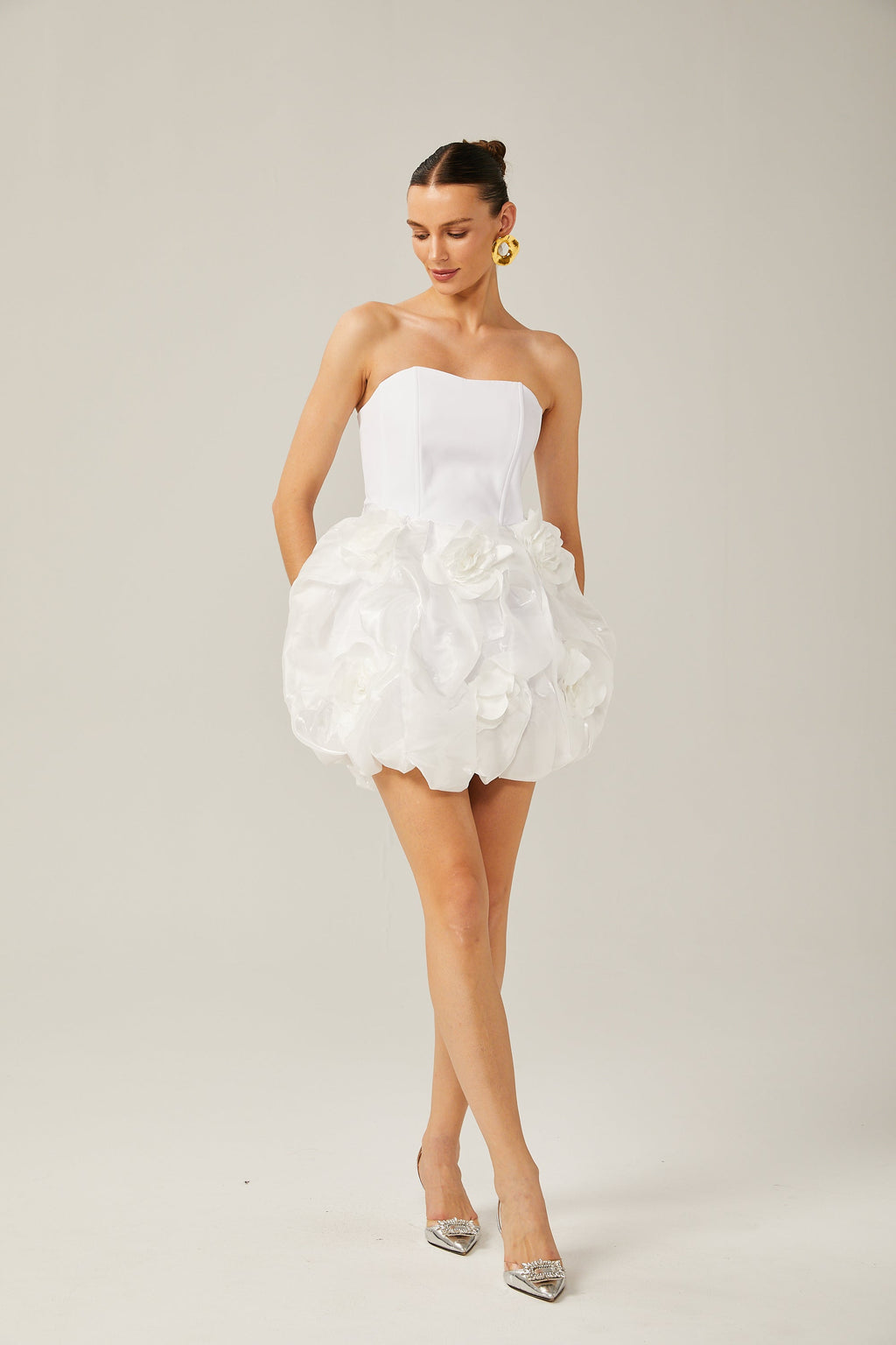 Thérèse 3 Boyutlu Petal Korse Mini Elbise