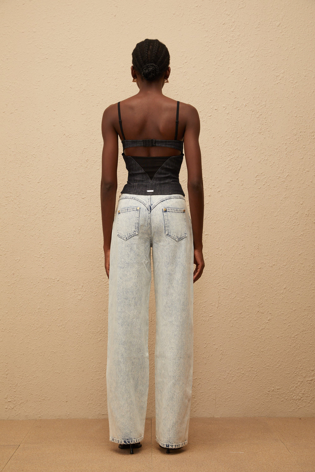 Veera Indigo Büstiyer Denim Üst