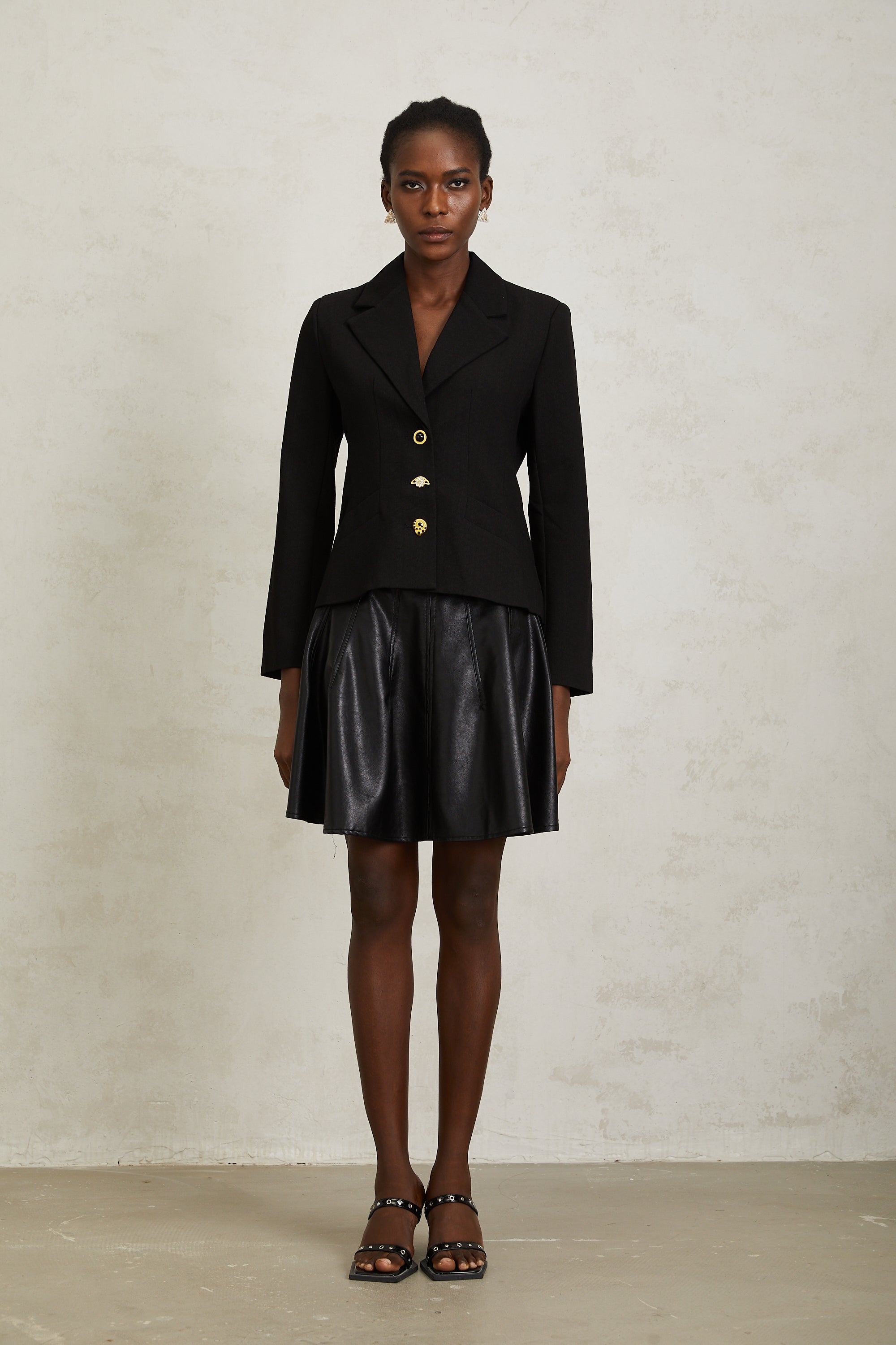 Sabine Siyah Bağcıklı Blazer