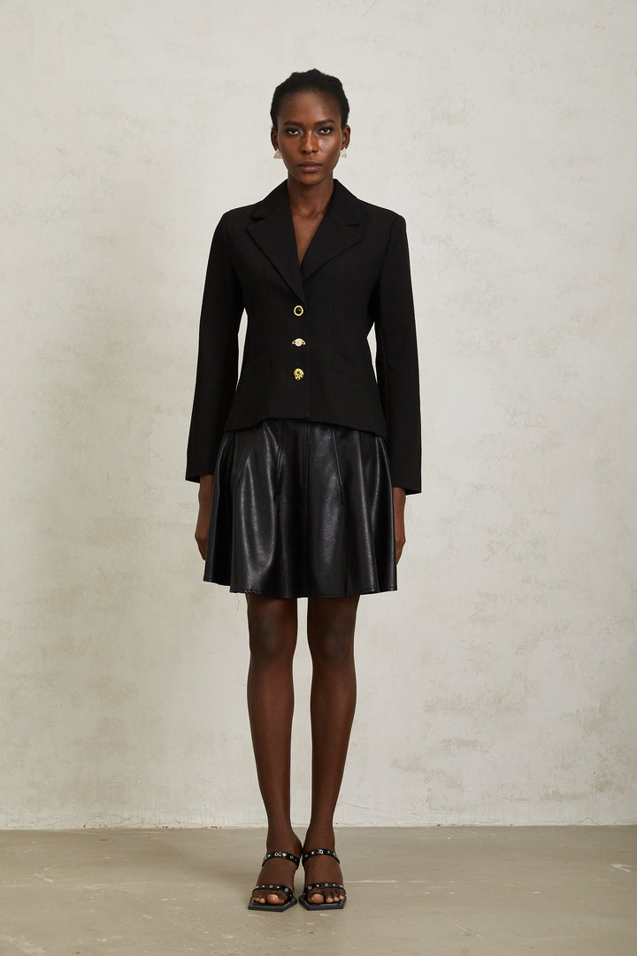 Sabine Siyah Bağcıklı Blazer
