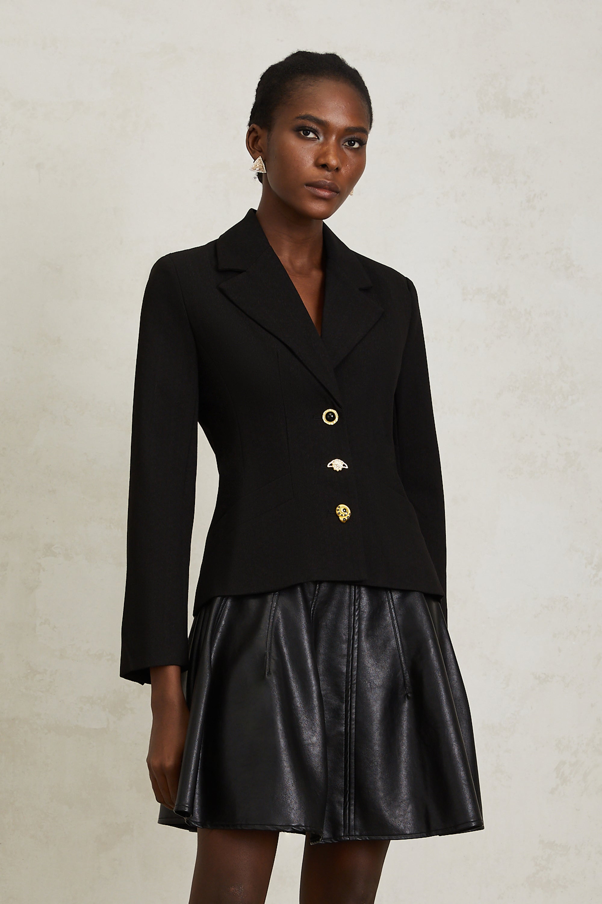 Sabine Siyah Bağcıklı Blazer