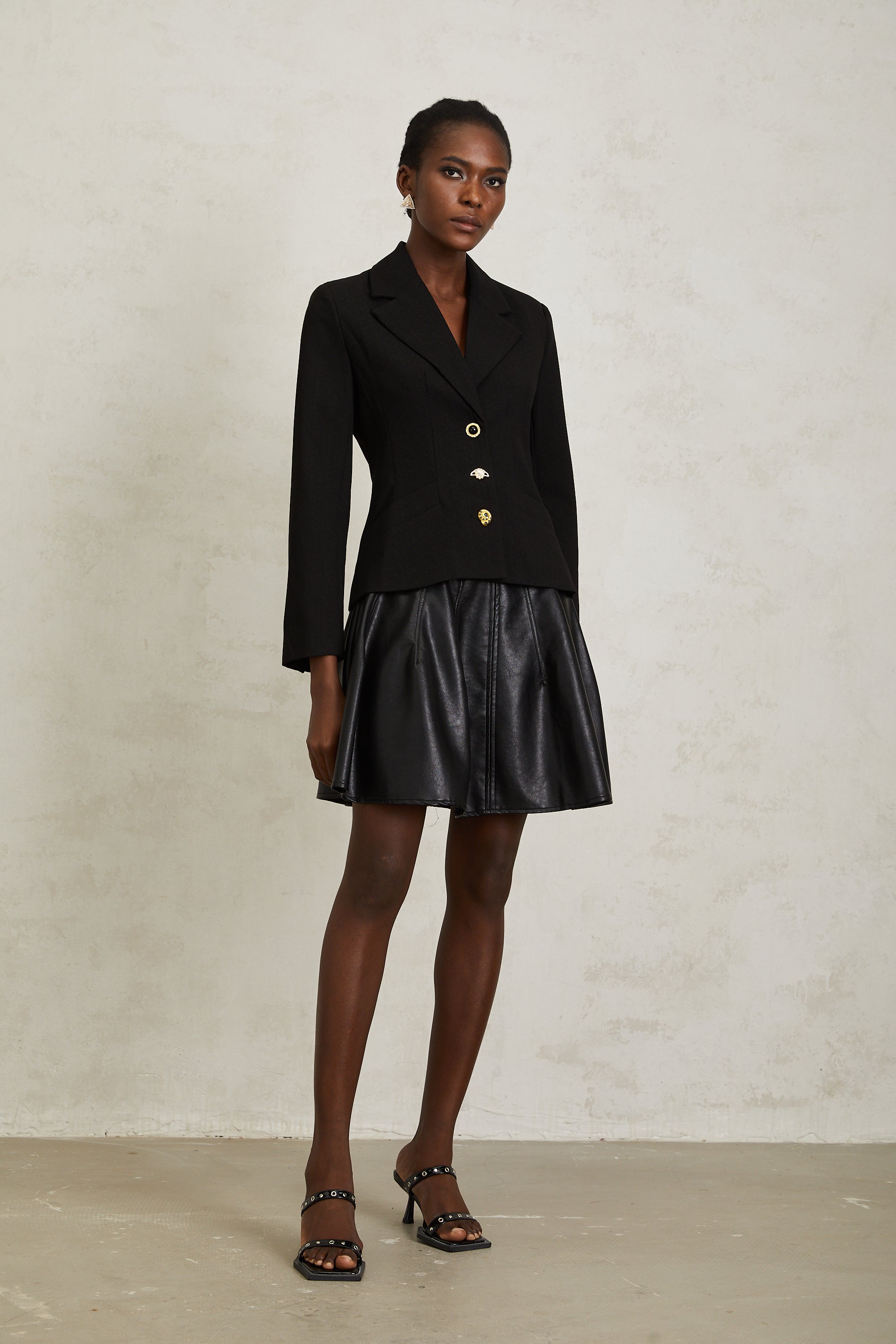 Sabine Siyah Bağcıklı Blazer