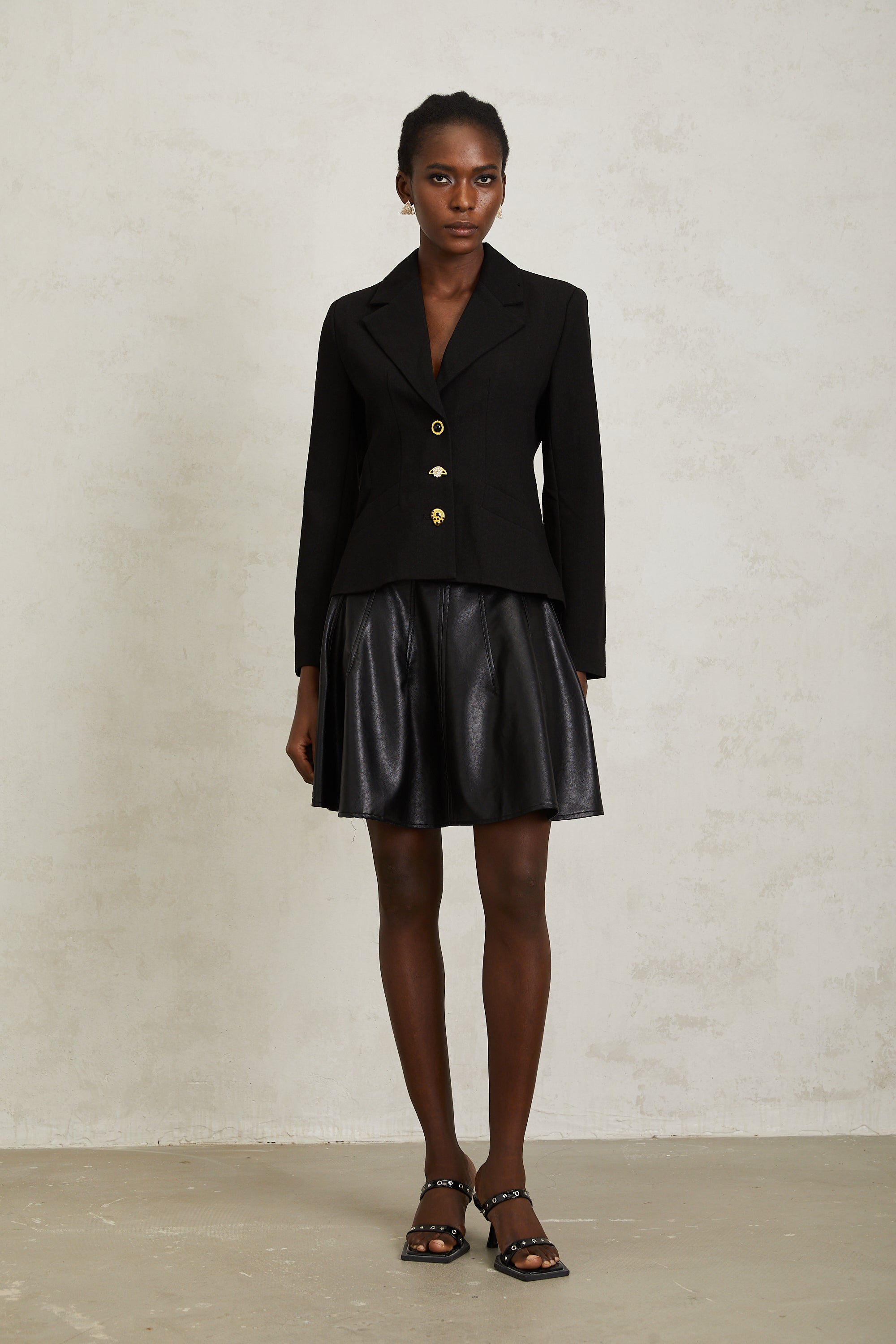 Sabine Siyah Bağcıklı Blazer