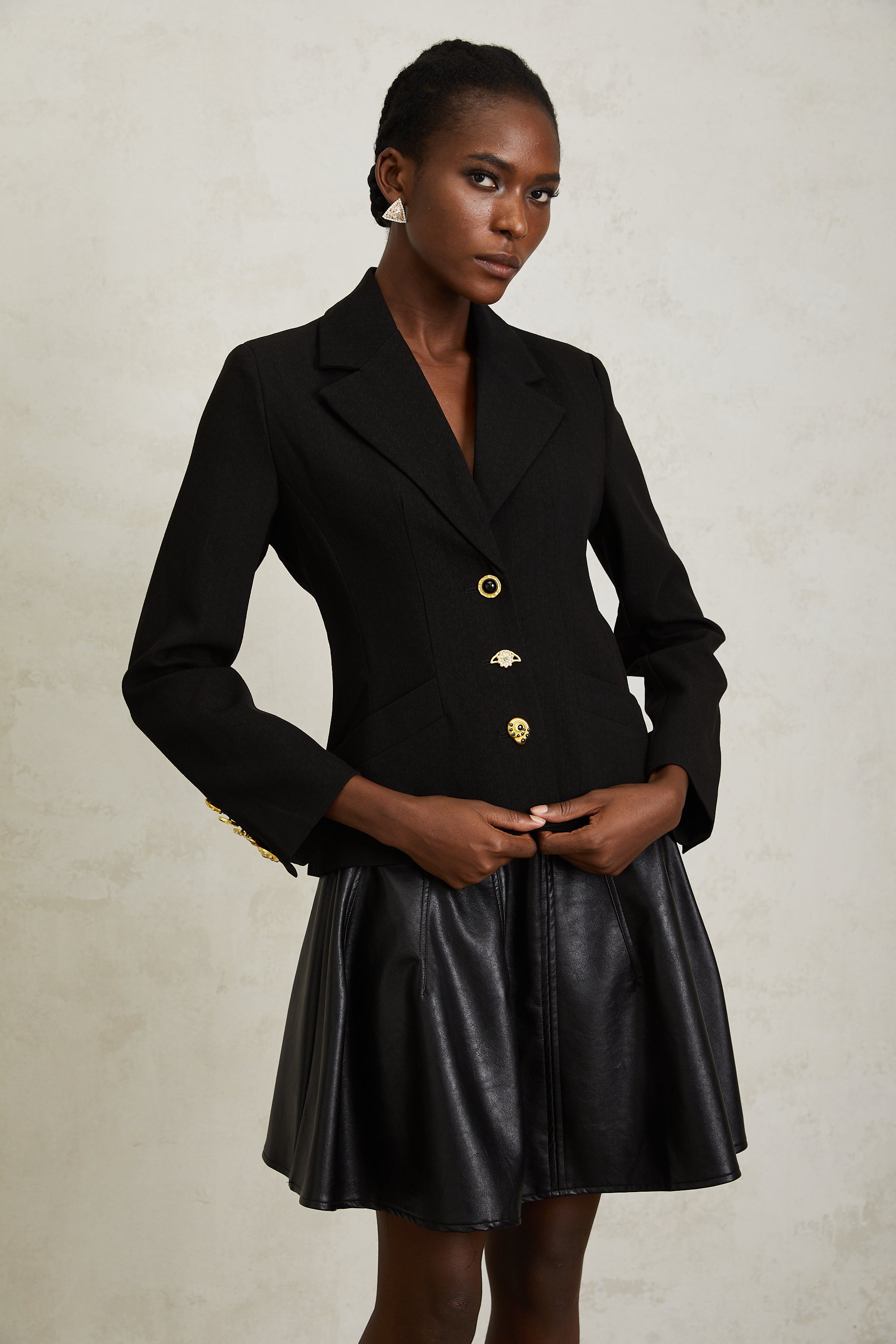 Sabine Siyah Bağcıklı Blazer