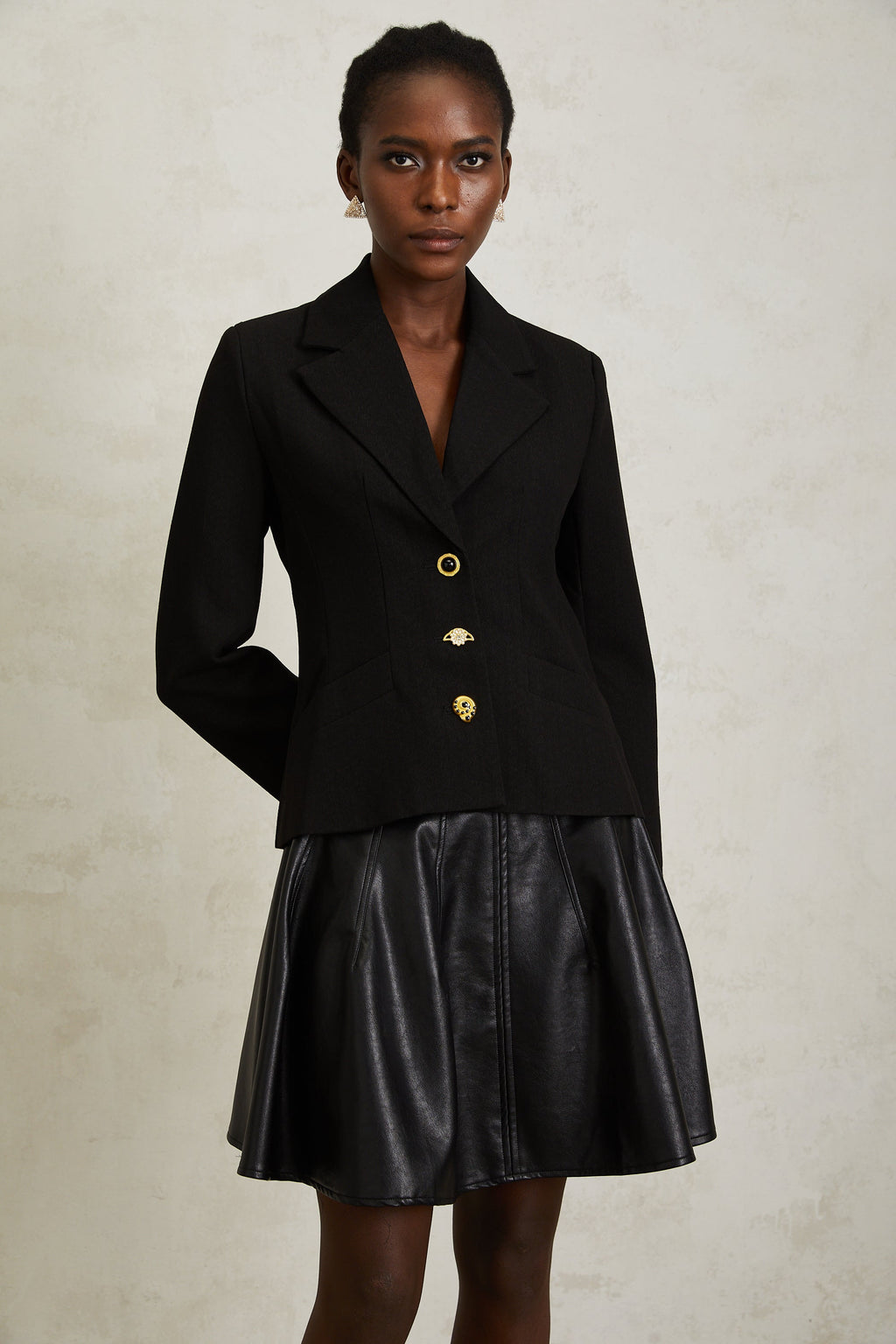 Sabine Siyah Bağcıklı Blazer