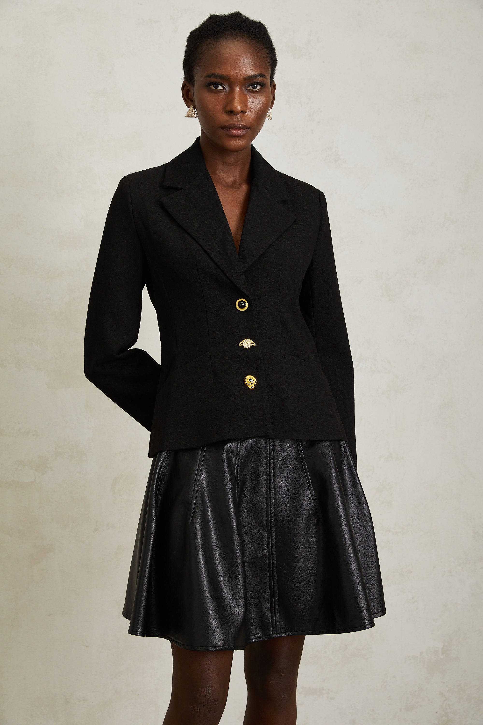 Sabine Siyah Bağcıklı Blazer