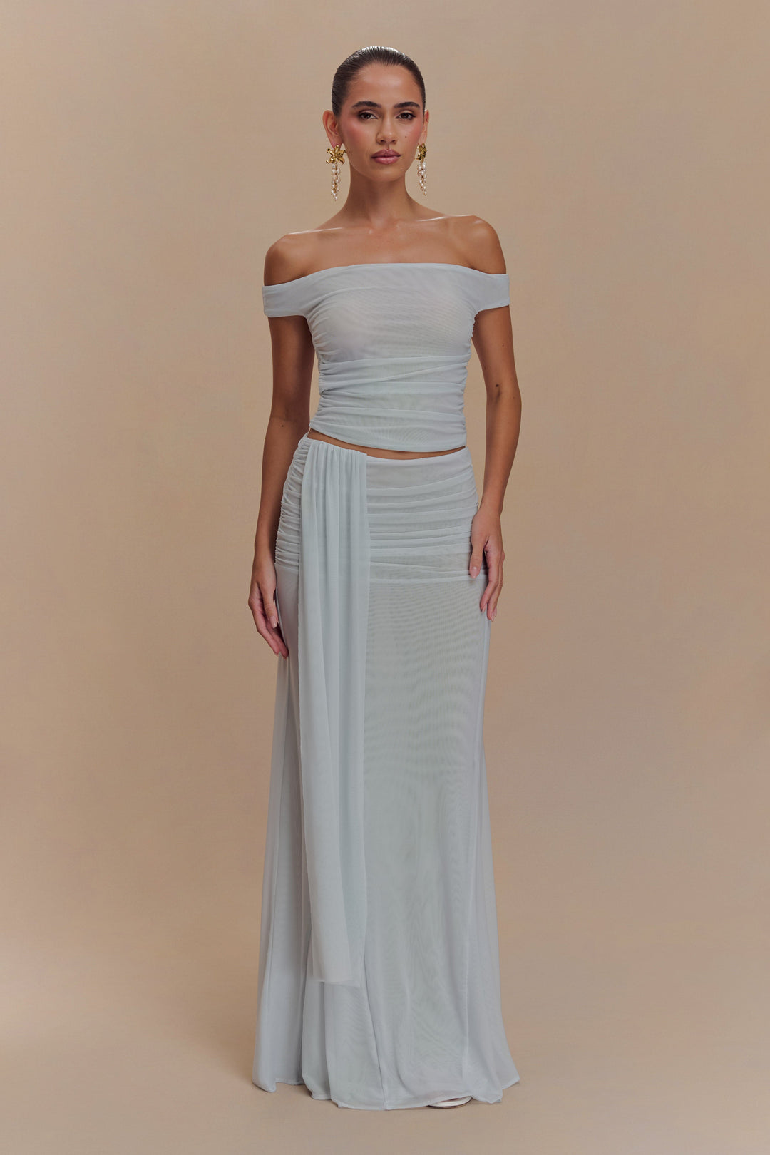 Brooklyn File Crop Top - Soluk Mavi