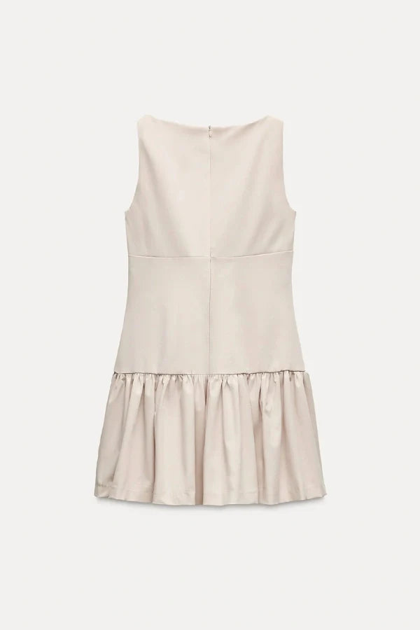 Florence Fiyonklu Fırfırlı Mini Elbise