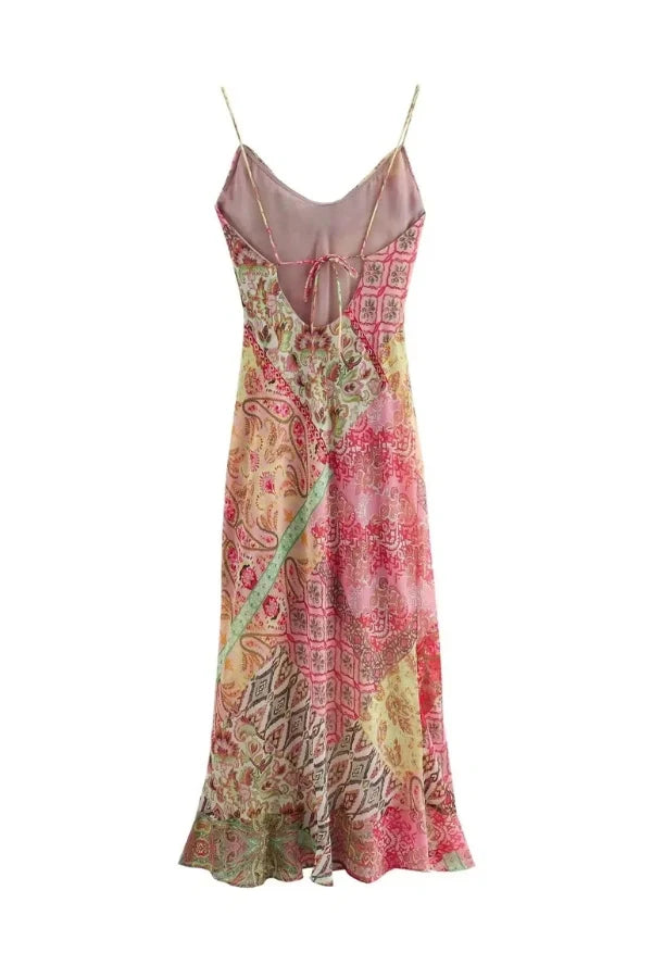 Rosaline Patchwork Slip Elbise