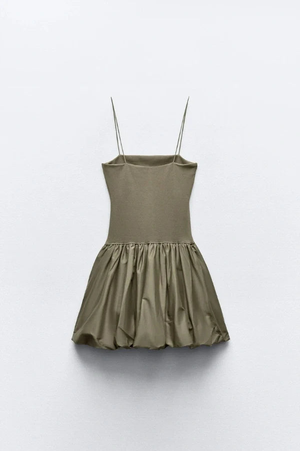 Aubrey Hafif Balon Etek Mini Elbise