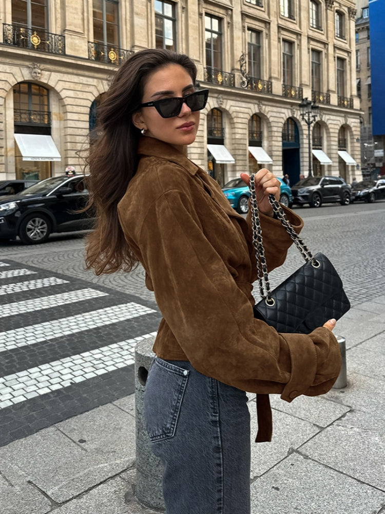 Kayışlı Süet Ceket