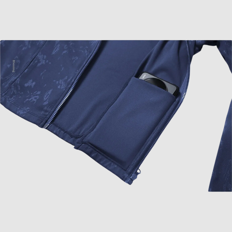 Yüksek Yakalı Dokulu Fermuarlı Spor Hırka