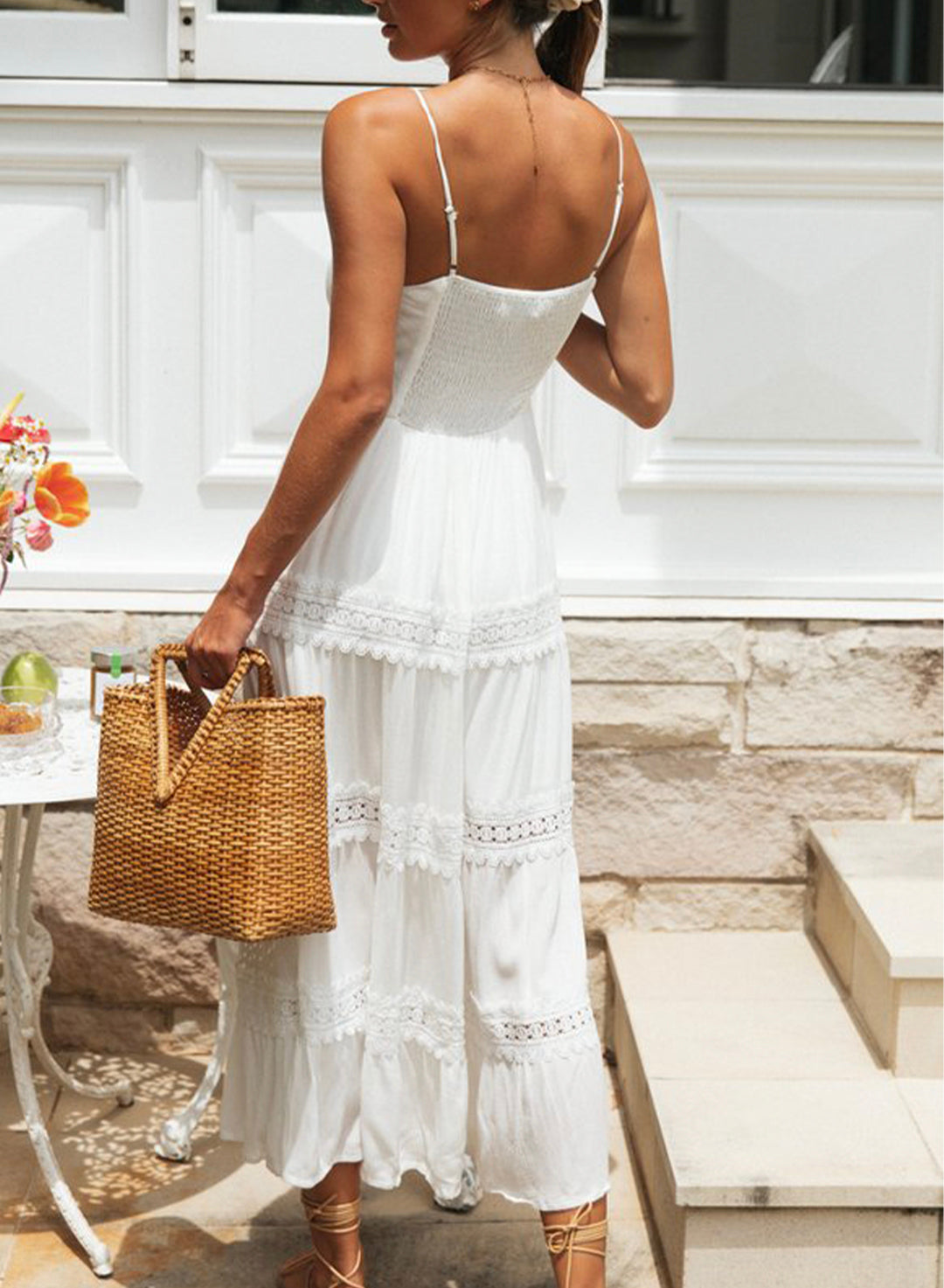 Dantel Detaylı Askılı Elbise - Riosso