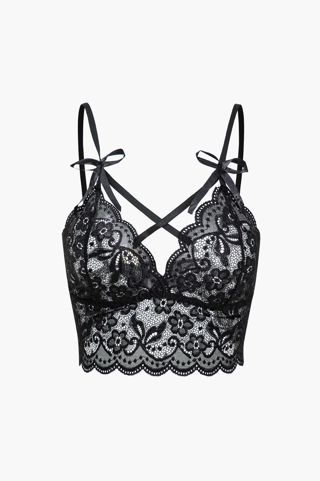 Lace Backless Kesik ve Bağlama Detaylı İç Giyim Garter Seti