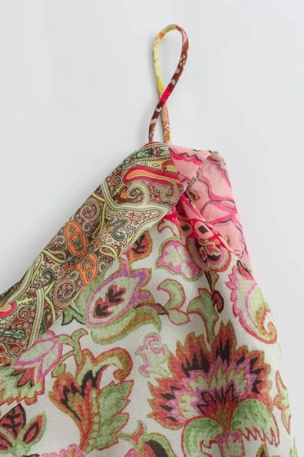 Rosaline Patchwork Slip Elbise