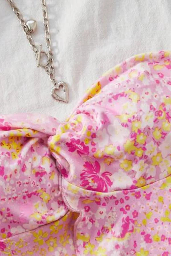 Amanda Çiçek Baskılı Üst Etek Takım