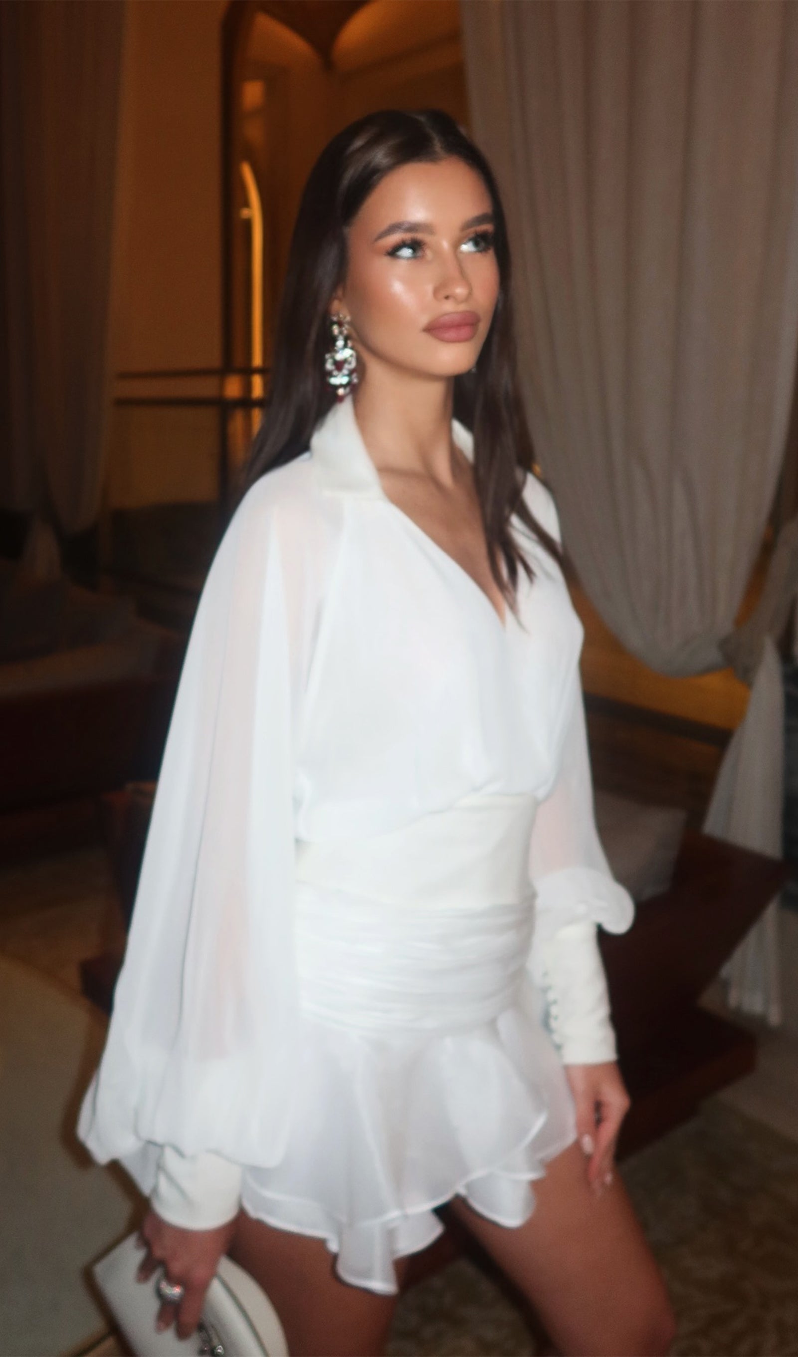 Thalia Fener Kollu Mini Elbise