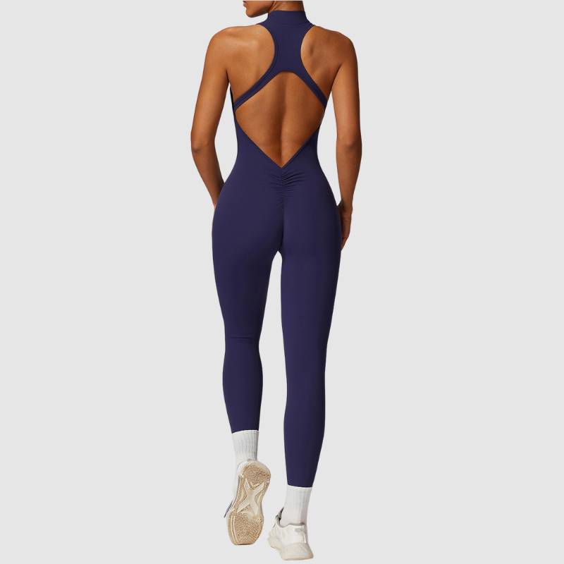 Kolsuz Yüksek Yakalı Bodysuit Tulum