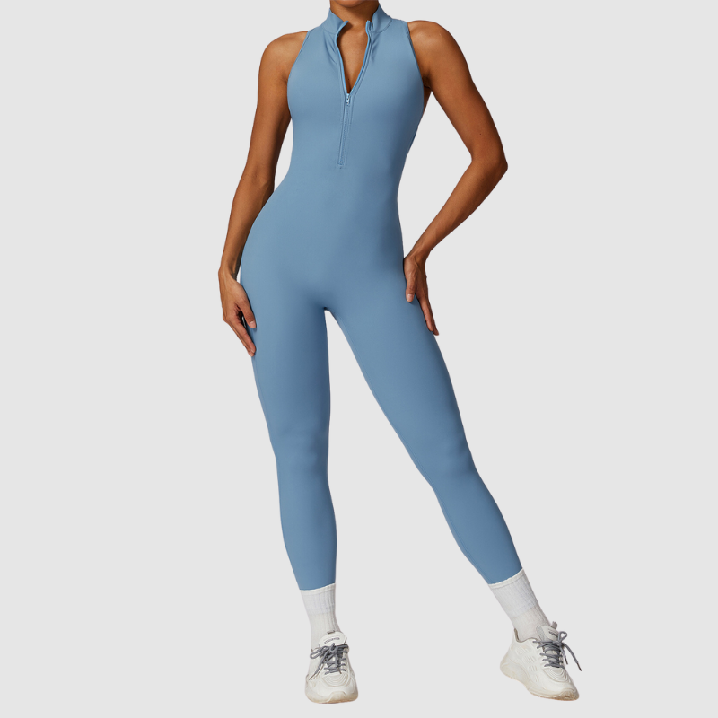 Kolsuz Yüksek Yakalı Bodysuit Tulum