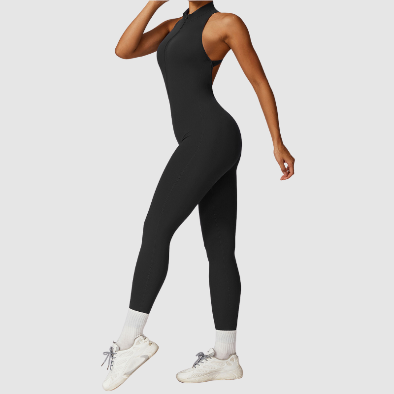 Kolsuz Yüksek Yakalı Bodysuit Tulum