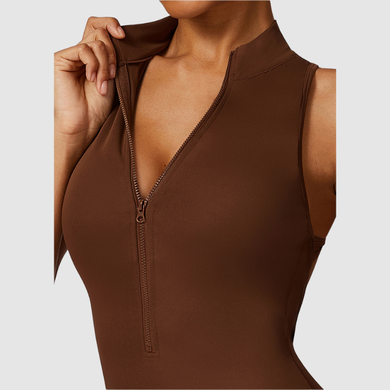 Kolsuz Yüksek Yakalı Bodysuit Tulum