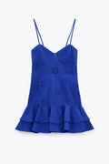 Azure Elegance Kuşgözlü Mini Elbise