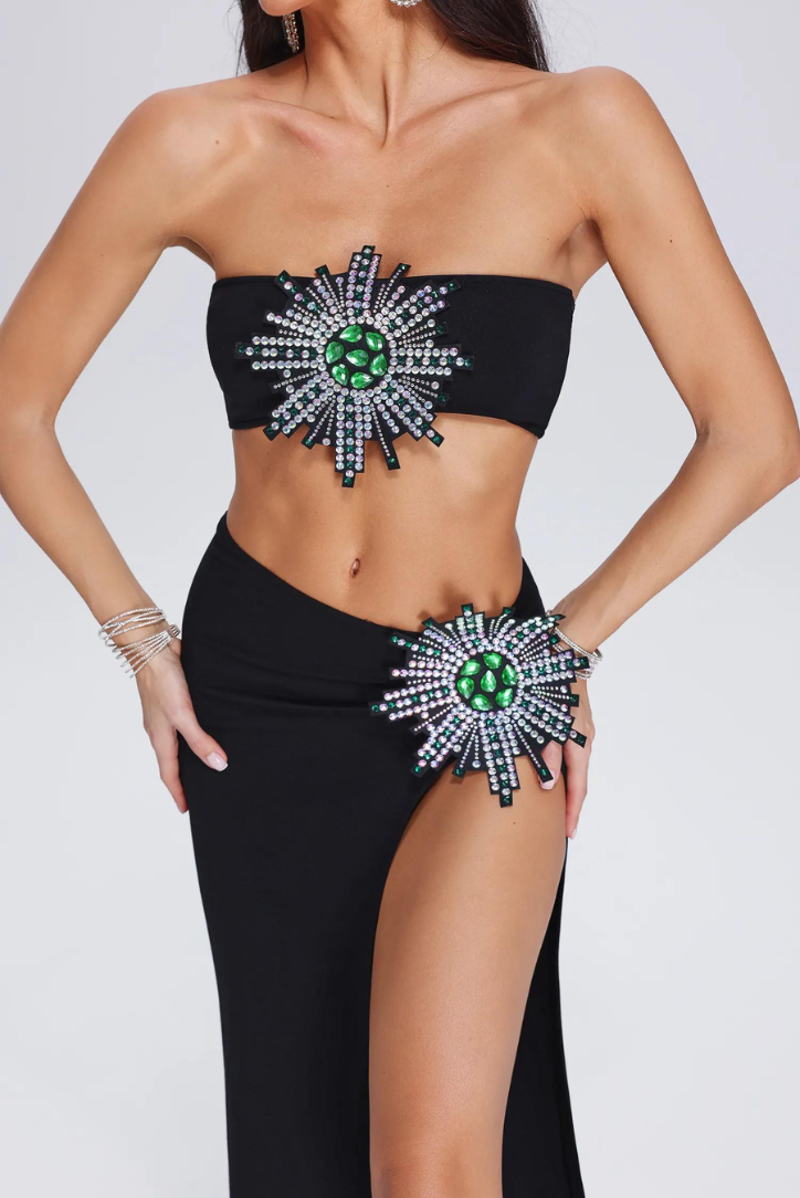 Kelly Elmas Crop Etek Takımı - Riosso