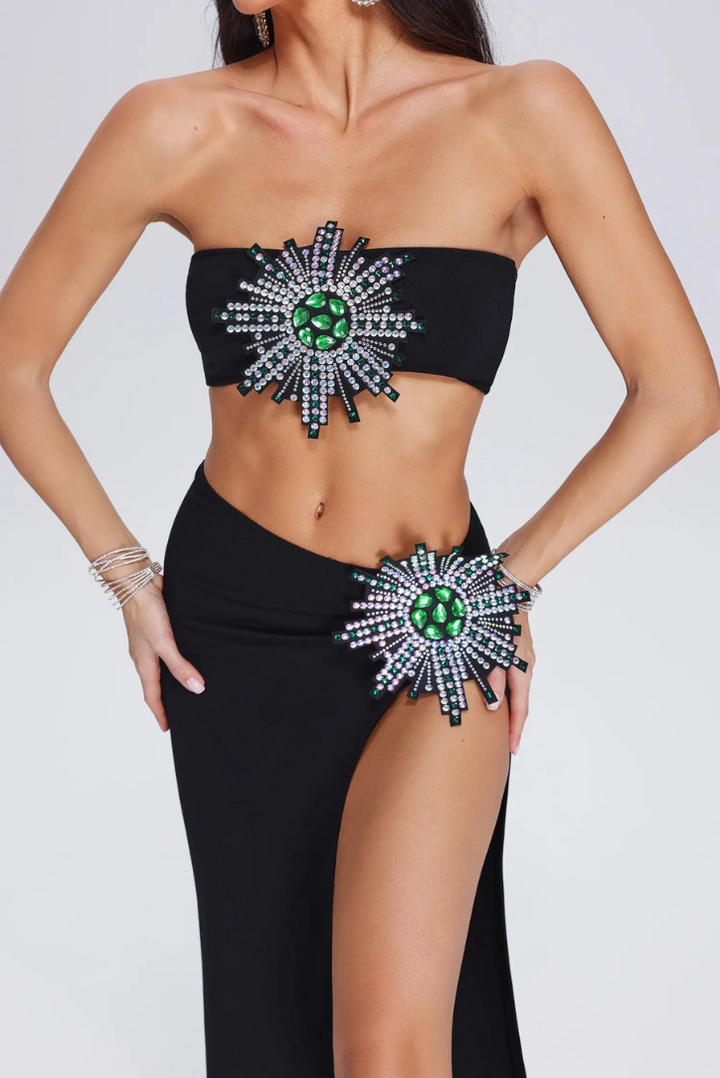 Kelly Elmas Crop Etek Takımı - Riosso