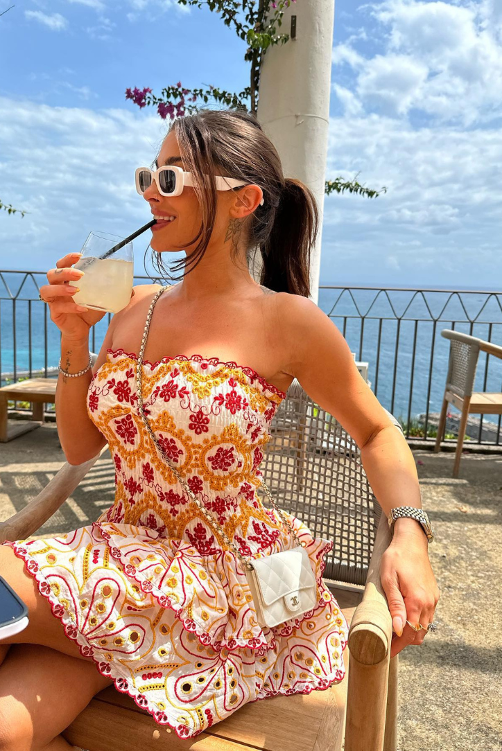 Monaco Mini Elbise - Gün Batımı - Riosso