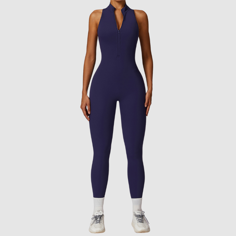 Kolsuz Yüksek Yakalı Bodysuit Tulum
