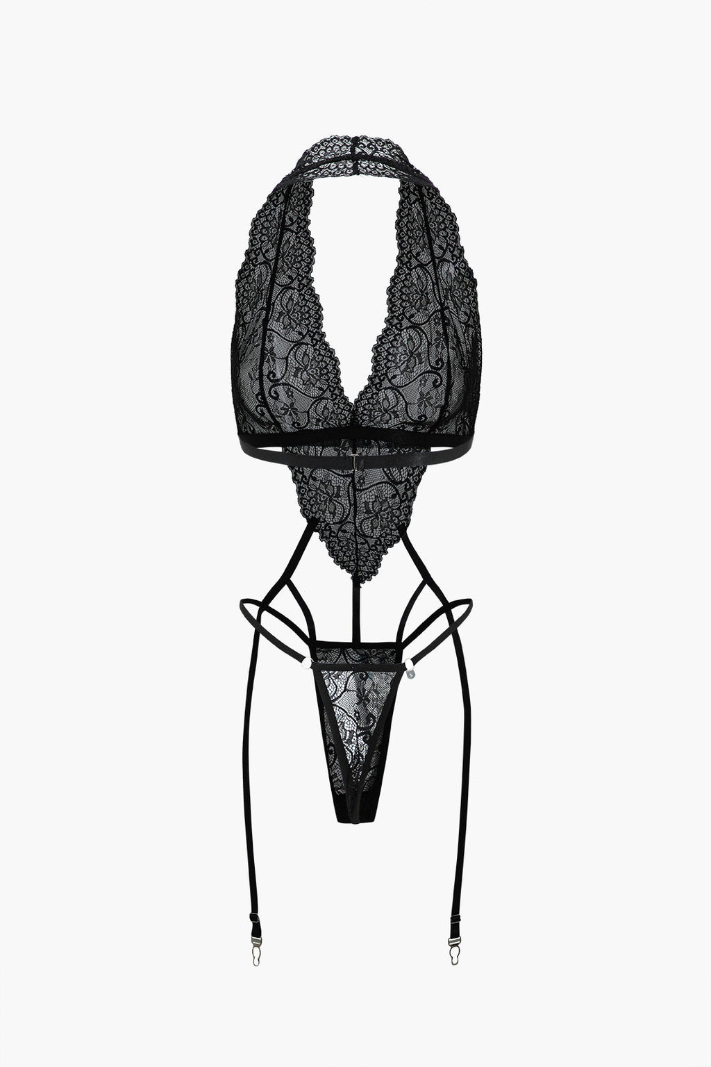 Düz Dantel Kesik Detaylı Jartiyer Takımı