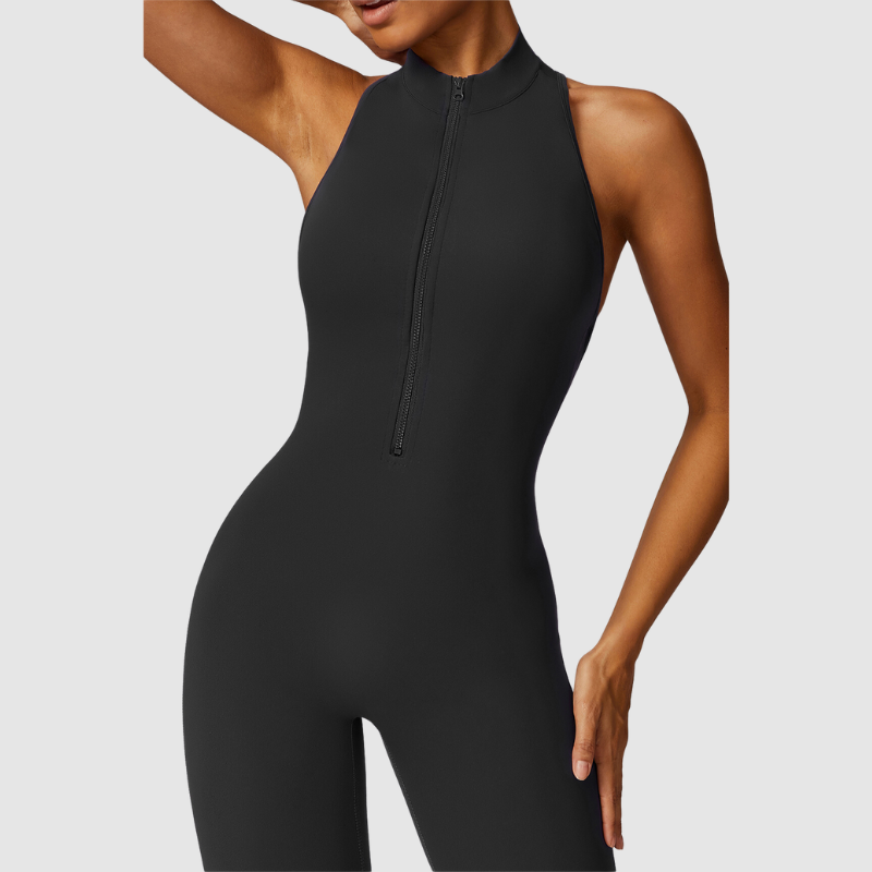 Kolsuz Yüksek Yakalı Bodysuit Tulum