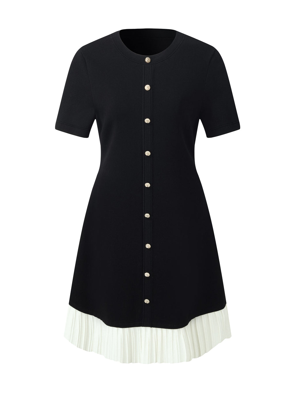 Bloklu Kadın Triko Mini Elbise