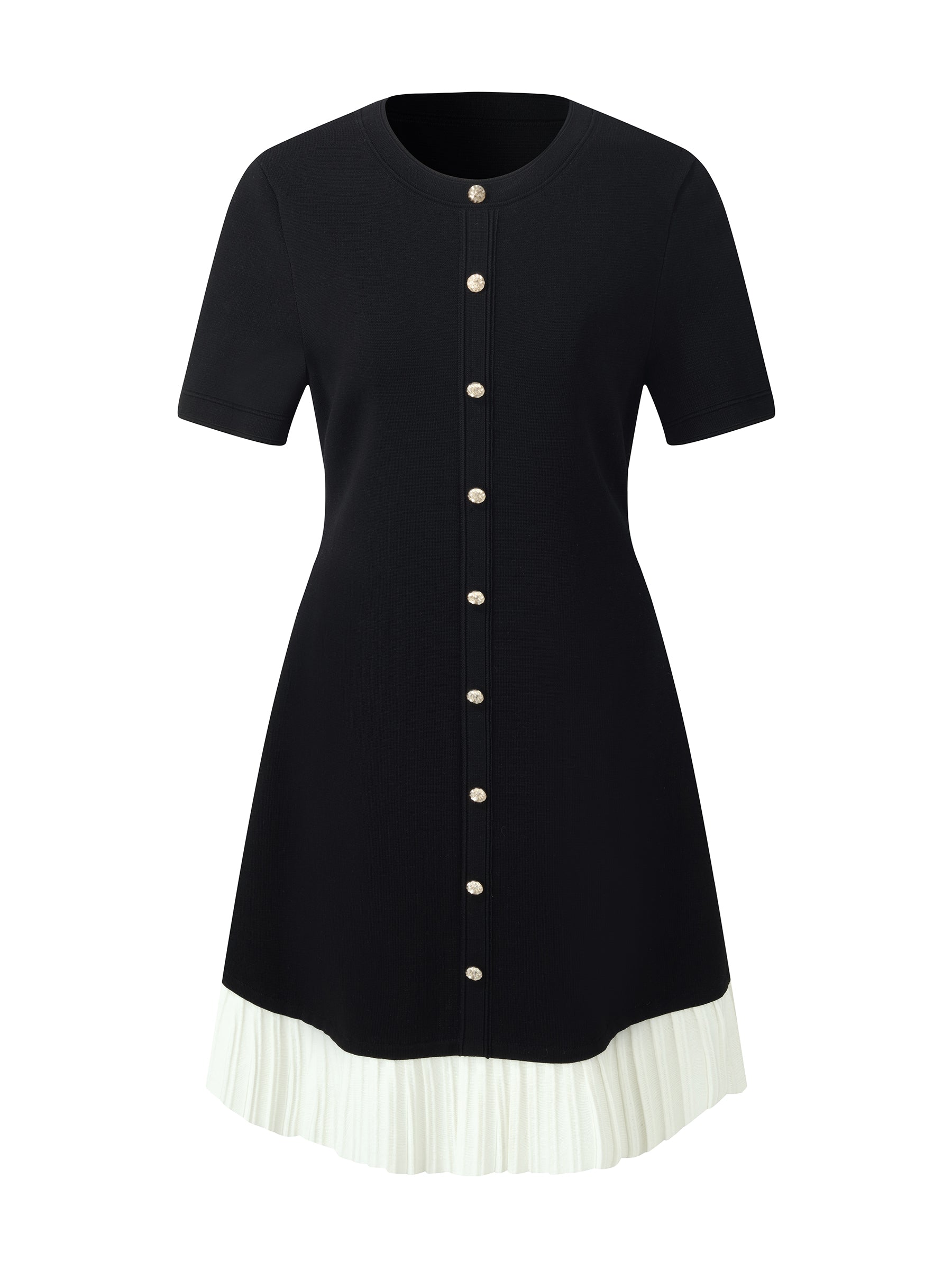 Bloklu Kadın Triko Mini Elbise