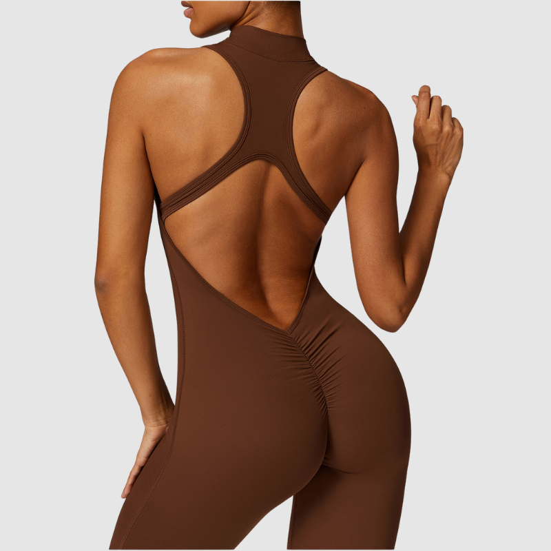 Kolsuz Yüksek Yakalı Bodysuit Tulum