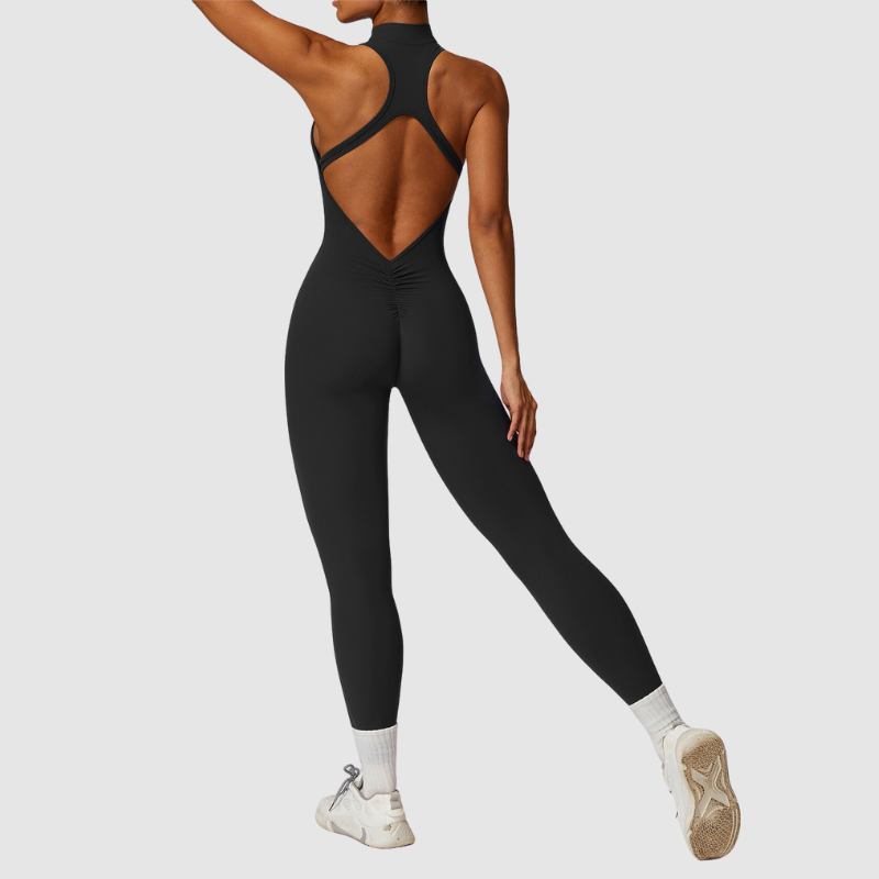 Kolsuz Yüksek Yakalı Bodysuit Tulum