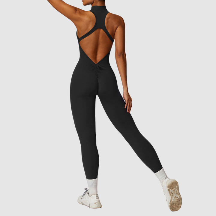 Kolsuz Yüksek Yakalı Bodysuit Tulum