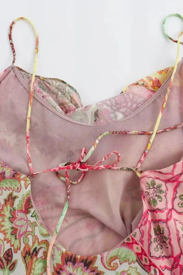 Rosaline Patchwork Slip Elbise