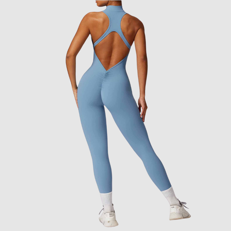 Kolsuz Yüksek Yakalı Bodysuit Tulum