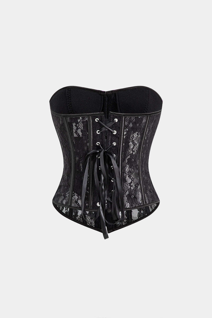 Lace Büstiyer Bağcıklı Korse Top