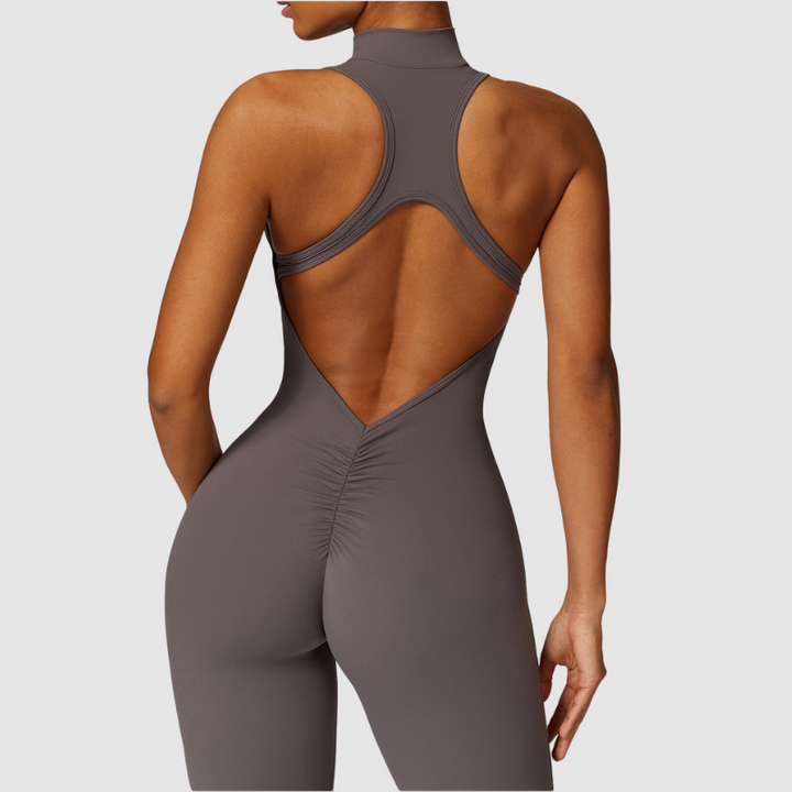 Kolsuz Yüksek Yakalı Bodysuit Tulum