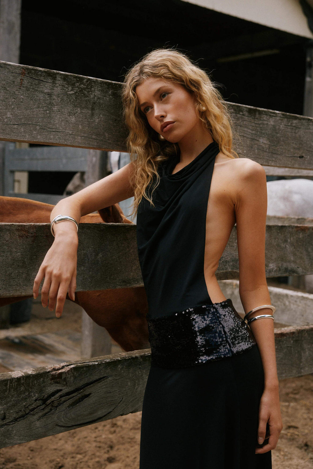 Joanna Sırtı Açık Halter Elbise