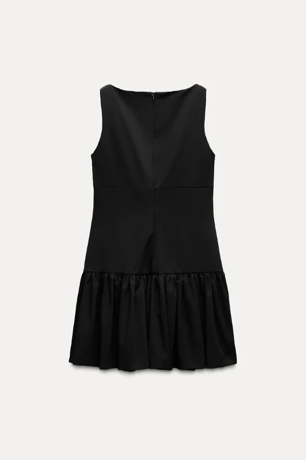 Florence Fiyonklu Fırfırlı Mini Elbise
