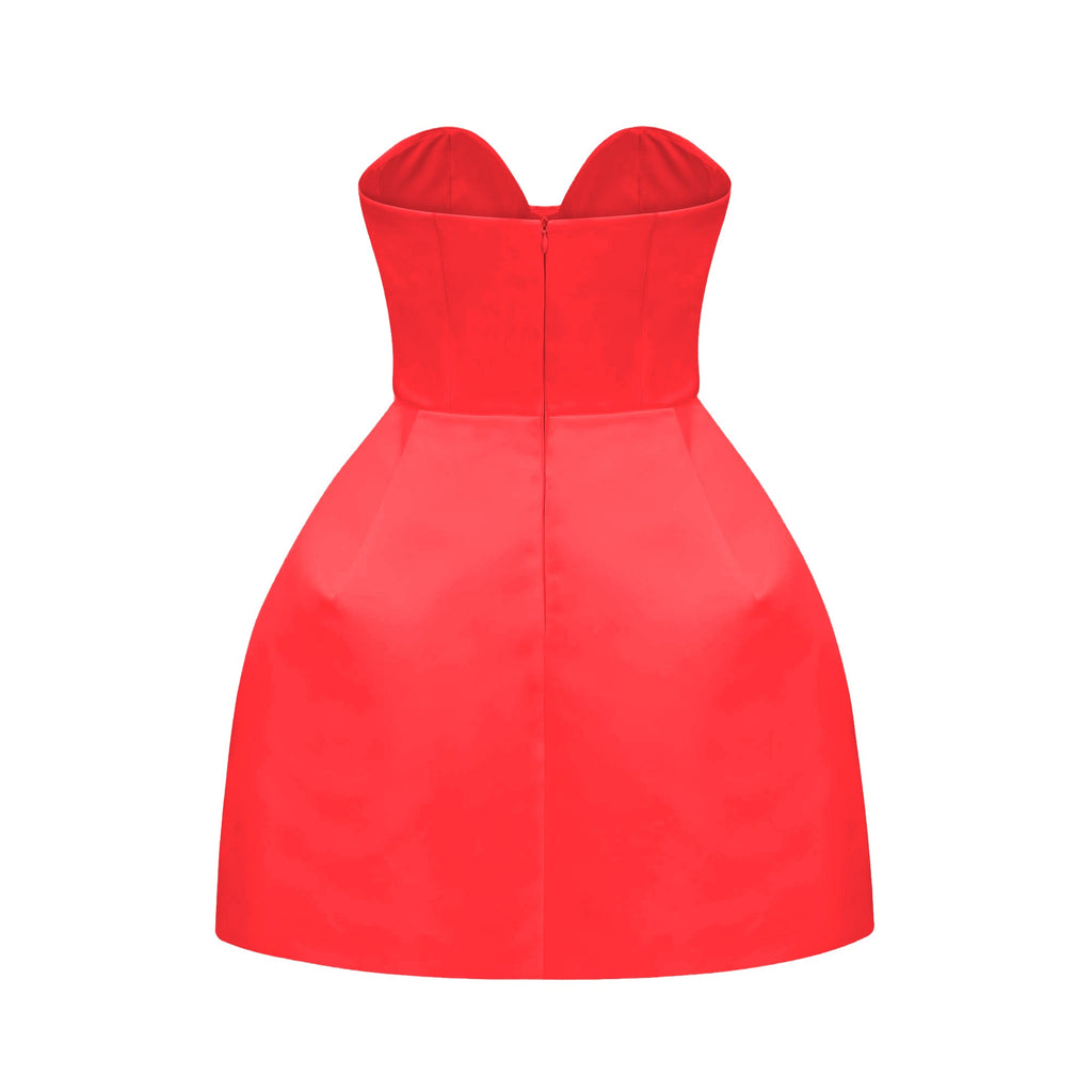 Laure Beyaz Büstiyer Omuzları Açık Mini Elbise